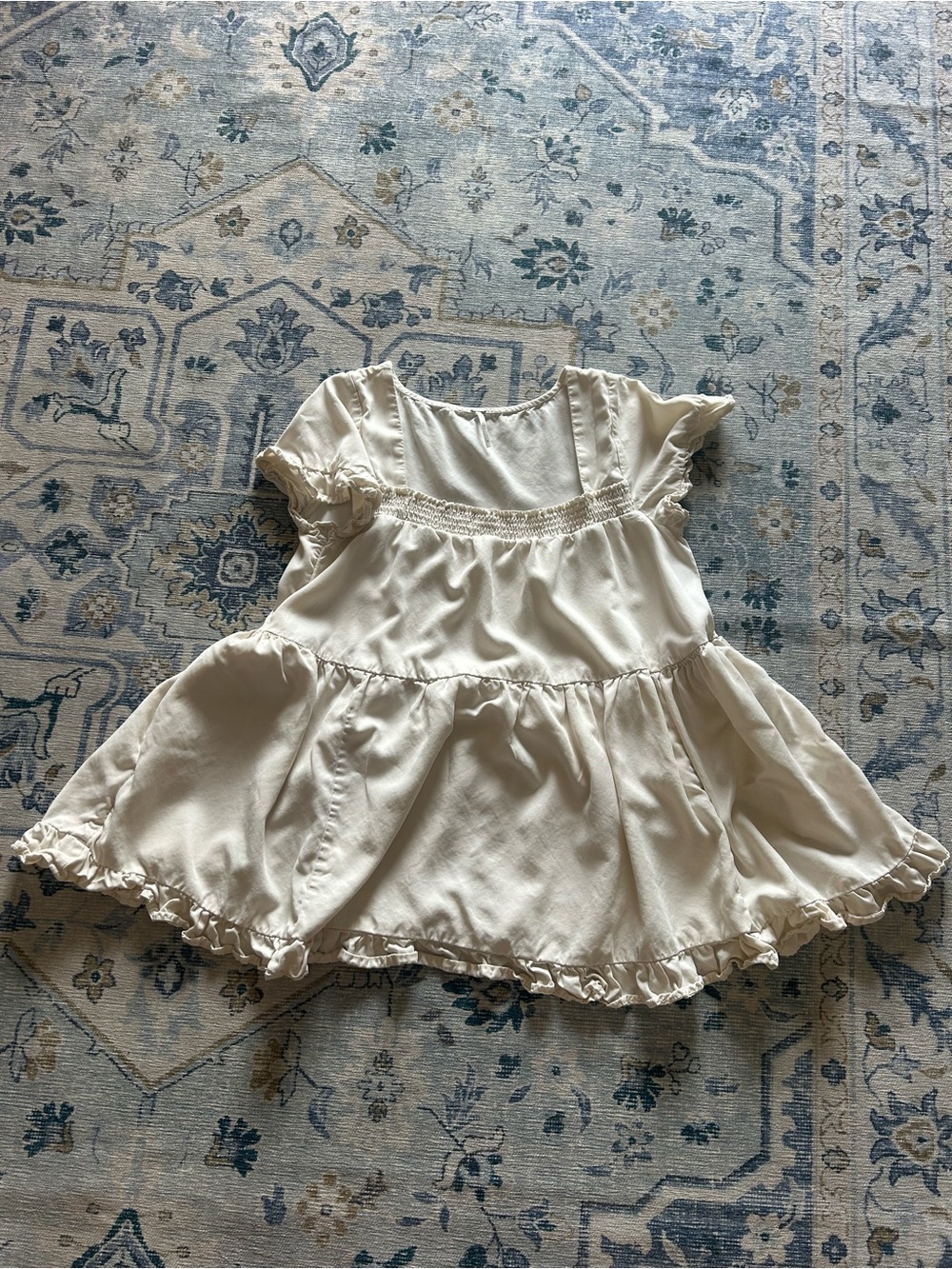Free People Cream Ruffled Mini Dress - Picture 2 of 4